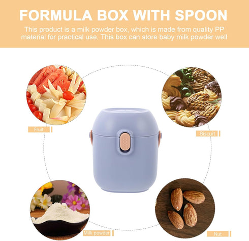 Portable Formula Dispenser with Spoon Stackable Milk Powder Container Thickened Material Sealed Snack Storage Box