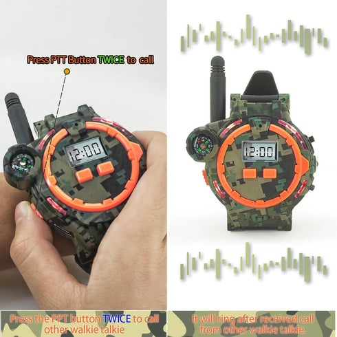 Rechargeable Walkie Talkie for Kids, Two-Way Radio with Flashlight for Outdoor Game Gifts for Boys and Girls Age 4-12