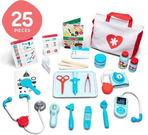 25-Piece Set, 3+ Melissa & Doug Get Well Doctor Kit, Toddler Doctor Play Realistic Pretend Play Toys & Accessories
