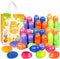 Aviski 72Pcs 3.15'' Painted Jumbo Large Iridescent Marble Easter Eggs for Kids