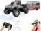 EXVQMU Mini RC Car, 1/64 Scale Mini Remote Control Monster Truck with Trailer,