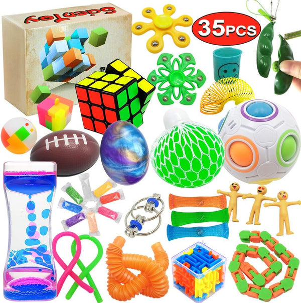 Scientoy Fidget Toy Set, 35 Pcs Sensory Toy for ADD, OCD, Autistic
