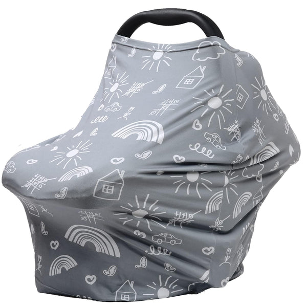 Carseat Canopy Breastfeeding Cover - Multi Use Infant Stroller & Car Seat Covers for Babies, Creativity