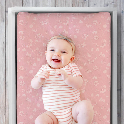 Set 3 The Peanutshell Baby Girl Changing Pad Covers of - Ultra Soft Baby Cover - Fits Standard Changing Table Pads