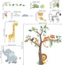 decalmile Jungle Animals Tree Wall Decals Elephant Giraffe Lion Safari Wall Stickers Baby Nursery Kids Bedroom Living
