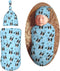 Cute Boston Terrier Puppy Newborn Swaddle Blanket with Beanie Set Soft Baby