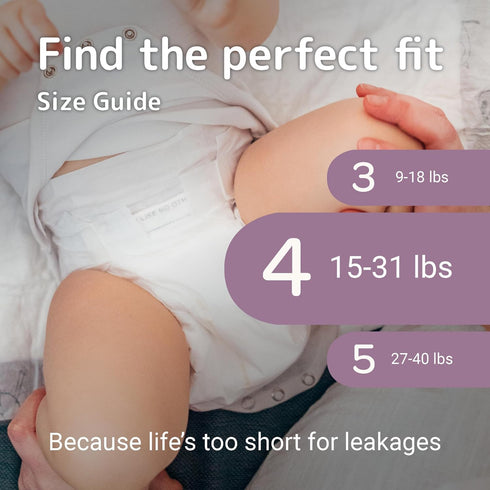 4 (15-31 Lbs), 27 Count Bambo Nature Premium Eco-Friendly Baby Diapers, Size