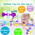 50Pcs Bath Toys for Kids Ages 3+, Suction Cup Sensory Toys, Travel Window Toys, Dinosaur Eggshell Storage