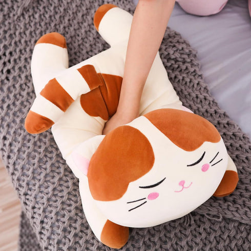 elfishgo 21.7" Cat Big Plush Hugging Pillow, Super Soft Kitten Kitty Stuffed Animals Toy Gifts for Kids, Girls, Bed