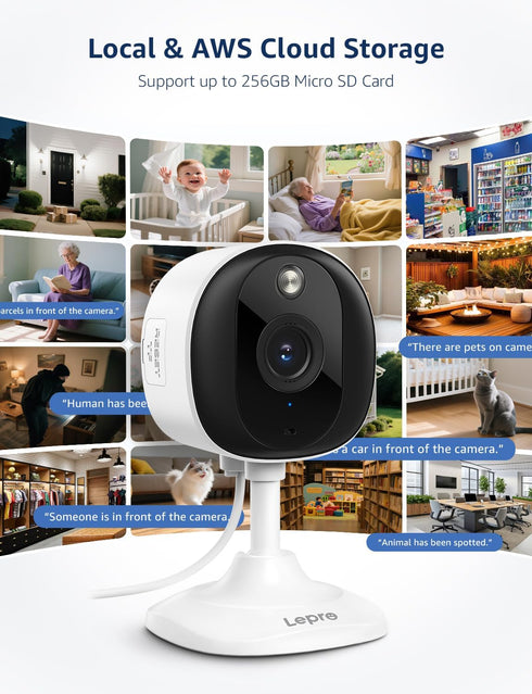 Lepro 2K 2-Way Security Indoor & Outdoor Camera for Baby Care, Pet Monitoring, Remote Intercom, Night Vision, Audio