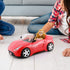 KeepRunning Convertible Car for Dolls, Glittering Deep Red Convertible Doll Vehicle with Working Seat Belts Ideal Gift