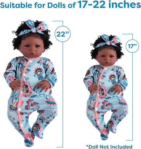 BABESIDE 2 Pcs Reborn Baby Doll Clothes for 17-20 Inch Babydolls, Baby Doll Clothing Accessories for Realistic Dolls