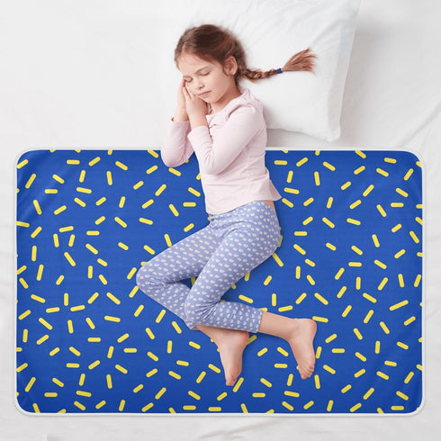miaozhen 52" 34" Blue Background with Yellow Stripes Changing Pad Covers Water Resistant Potty Training Mats Leakproof
