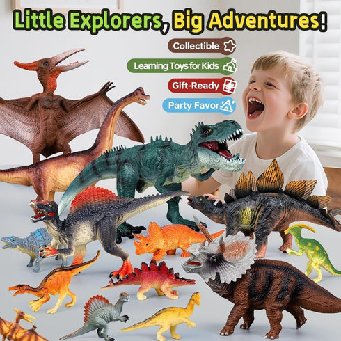 3-5 5-7, 14PCS Set 6 8 2 3 4 5 Drefirsa Dinosaur Toys for Kids Big Realistic Dinosaur Figure with Jumbo & Small