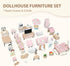 Set, 7 3 Set Set, Pithfor Wooden Dollhouse Furniture Dollhouse Accessories and Furniture, with Rooms Dolls, Includes