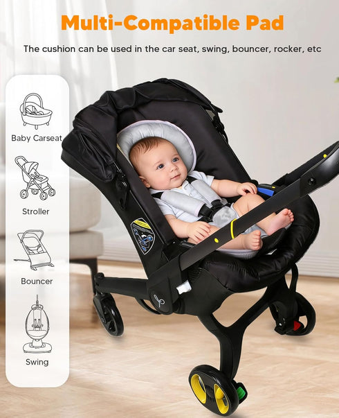 Kaelox 3 1 Infant Car Seat Insert for Newborn Girls Boys, in Reversible Cushion for Carseat with Strap Pads Buckle