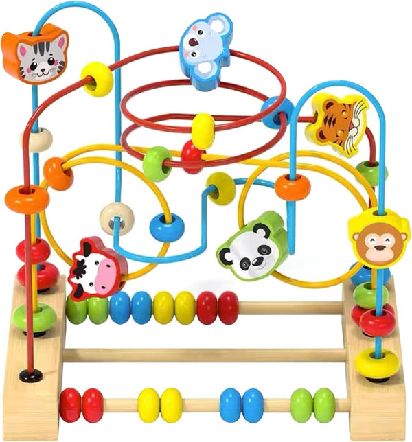 QZMTOY Bead Maze Toy for Toddlers, Colorful Roller Coaster Educational Toys for Kids Birthday Gift