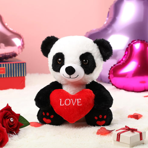 10 Inch Graduation Gifts Plush Panda, Soft Stuffed Animal with Love Heart, Cute Gift for Boys and Girls