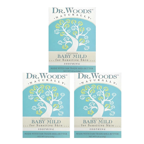 Dr. Woods Unscented Baby Mild Bar Soap with Organic Shea Butter - Made with