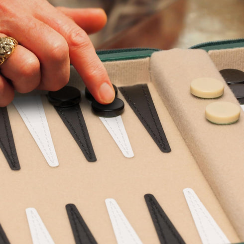 Yellow Mountain Imports Travel Size Backgammon Mini Game Set, Magnetic Checkers, 9-inch Board