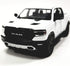 Kinsmart 2019 White Dodge Ram 1500 Pickup Truck - 1/46 O Scale Diecast Truck