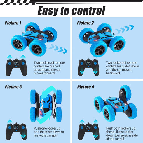 2 Pack Cars,1:24 4WD 360 2.4GHz, 20KM/H, RC Drift & Stunt Scale Remote Control Car, High Speed RC Drift & Stunt Car