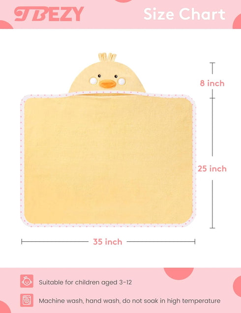Baby Hooded Towel with Unique Animal Design - Ultra Soft Thick Cotton Bath Towel for Newborn (Chick)