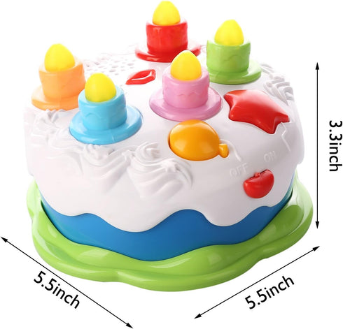 Baby Birthday Cake Toy with Candles, Music Toy for 2-5 Years Old, Toddler Christmas Gift