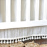 28w 52h 16d Crane Baby Wrap Around Bed Skirt for Crib, Cotton Crib Skirt for Boy's and Girl's Nursery, White, x x