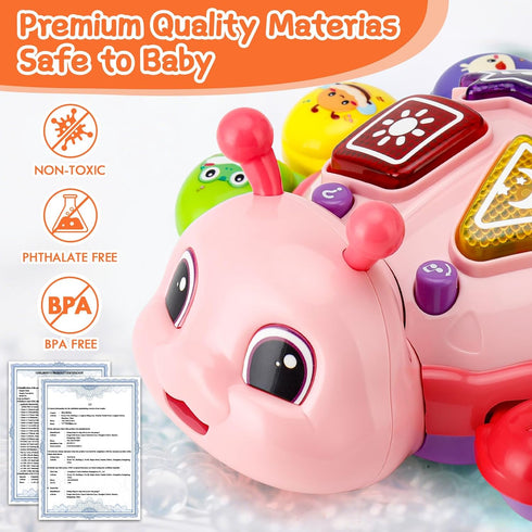 6-12 Tummy Baby Toys Months, Crawling Musical Baby Toy with Obstacle Avoidance, Lights & Music, Interactive Time