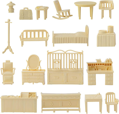 BMC Toys 36pc Playset BMC Classic Marx Antique Furniture - Dollhouse Plastic Accessories