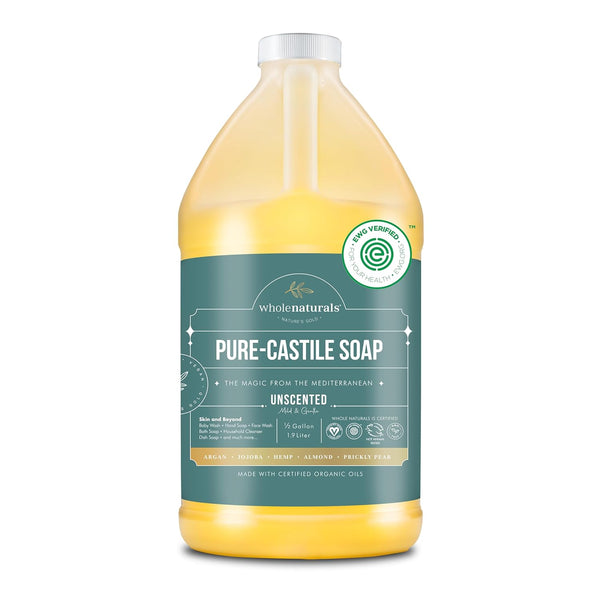 WHOLENATURALS Pure Castile Soap Liquid, EWG Verified & Certified Palm Oil Free