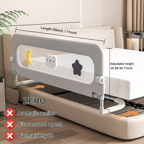 HIQNWTO 1 Side:48inch) Bed Rail for Toddlers, Foldable Baby Bed Rail Guard, Adjustable, Safety, Convenient, Guard Rails