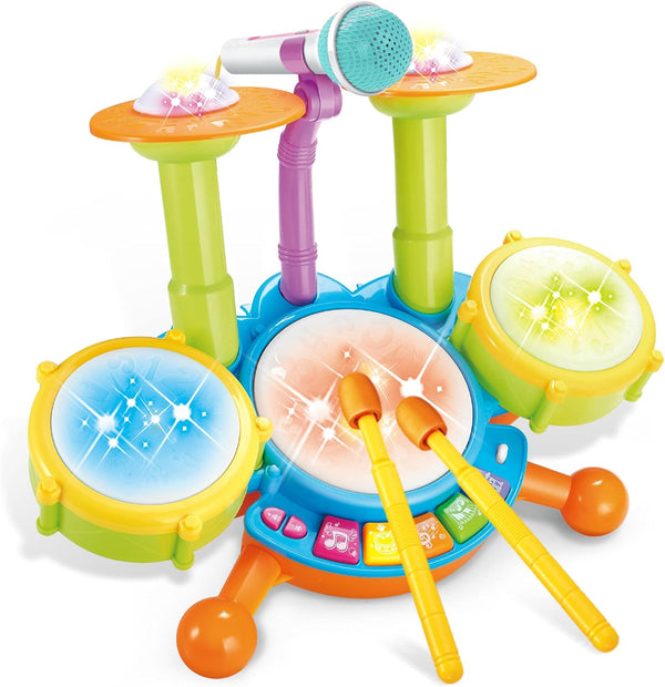 Drum Set for Toddlers 1-3, Baby Drum Set with Microphone, Kids Drum Sets for 2-5 Year Olds, Birthday Gift