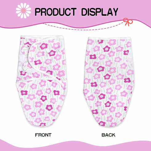 17-22 Inch 2 Reborn Baby Doll Swaddle Blanket Girl Purple Flowers Wrap Blanket Pcs - Swaddle Blanket + Hat, Reborn