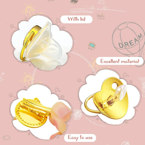3 Set Pieces Sublimation Pacifier Name Custom Baby Bling Pacifier Clip Glitter Personalized Artificial Crystal