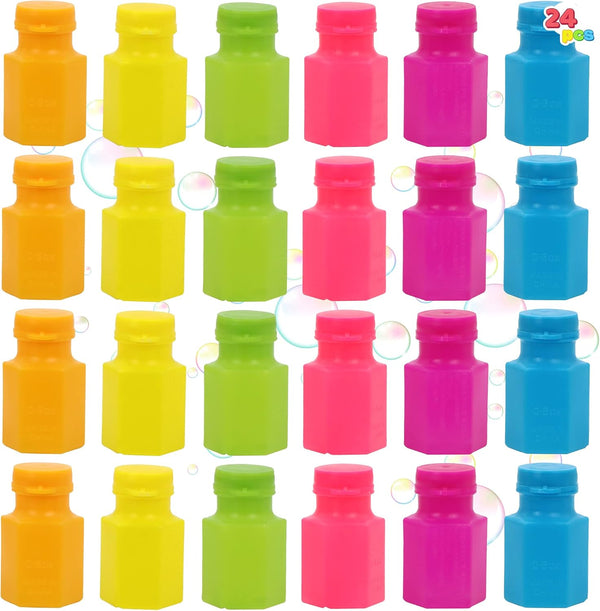 JOYIN 24 pcs Mini Bubble Bottles with Wand Assortment for Kids, Bubble Blower for Party Favors, Summer Toy
