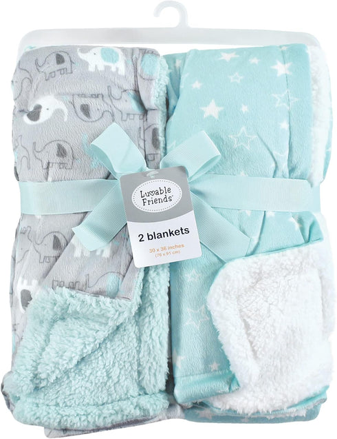 Luvable Friends Plush Baby Blanket - One Size Elephant Design