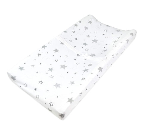 TL Care 100% Cotton Knit Fitted Contoured Changing Table Pad Cover - Compatible with Mika Micky Bassinet, Super Stars
