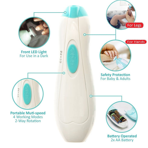 Jaybva Trimmer Baby Nail File Electric Nail - Safe Baby Nail Clippers Cutter for Newborn Children Toddlers Kids