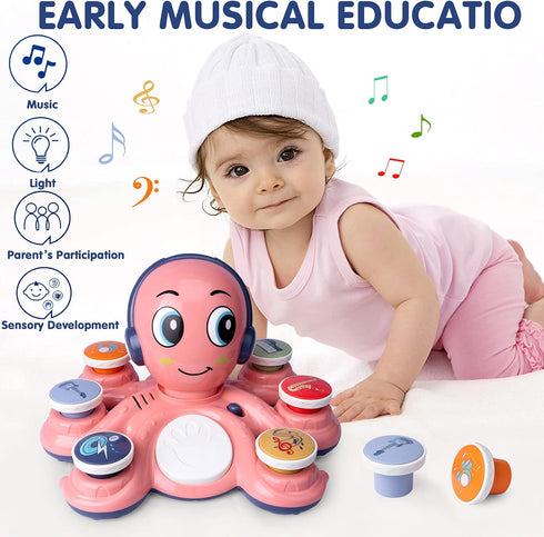 Baby Musical Toys for Toddlers, Octopus Music Instruments, Preschooler Educational Birthday Gifts for Boys Girls