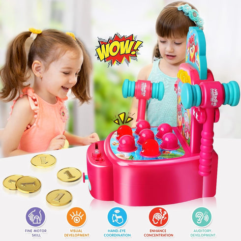 Yerloa Toddler Toys - Whack Mole Arcade Game for Ages 2-4, Interactive Learning Activities with Sound & Light