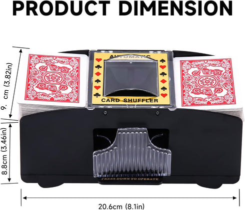 Automatic Card Shuffler for 1/2/4/6 Decks - Electric Battery-Operated Shuffler for Poker, UNO, and More