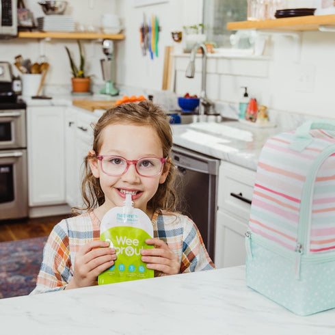 WeeSprout Double Zipper Reusable Food Pouches, Green, 3.4 fl oz