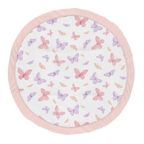 Sweet Jojo Designs Pink/Purple Shabby Chic Butterfly Girl Baby Play Mat Tummy