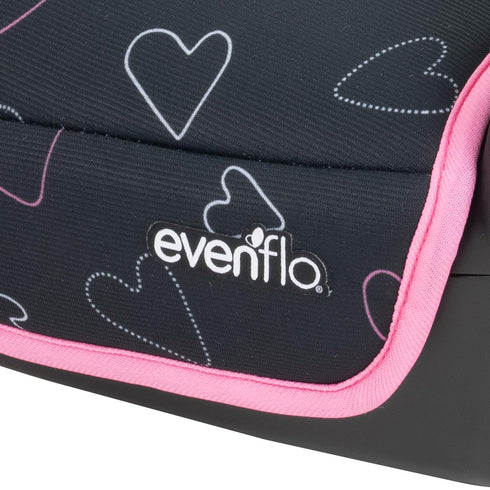 Evenflo GoTime No Back Booster Car Seat in Amore Pink - Safe & Stylish
