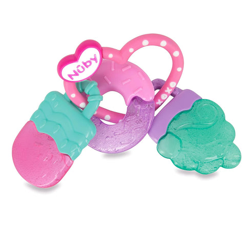 Nuby IcyBite Popsicle, Donut and Ice Cream Teether Ring, 3+ Months