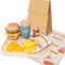 WOODENFUN Pretend Play Food Set for Kids,Wooden Fast Food Playset with Tray