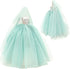 BARWA Light Blue Wedding Dress with Veil for 11.5 Inch Girl Doll, Evening Party Gown