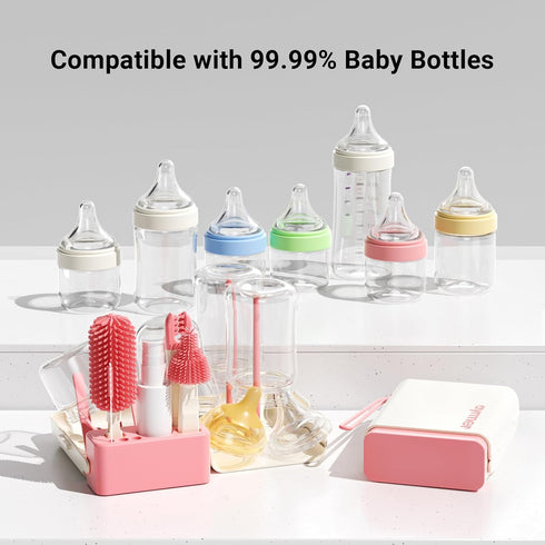 10 1 Set Aynmer Baby Bottle Brush, in Travel Baby Bottle Cleaner Brush with Silicone Brush, Nipple Brush, Straw Brush